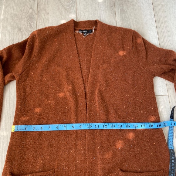 Burnt Orange Pocket Front Speckled Sweater Cardigan - Picture 7 of 14